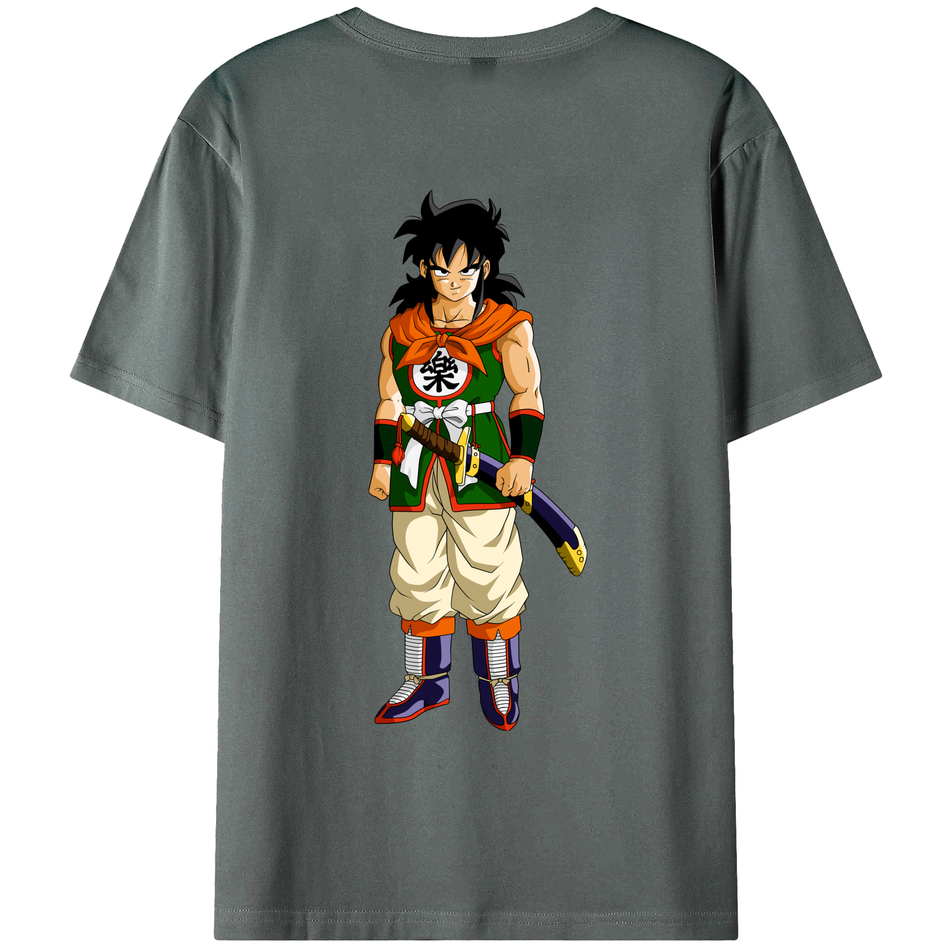 （画像用） ドラゴンボール ヤムチャ DRAGON BALL Yamcha 綿100％ メンズ半袖Tシャツ（バックプリント） 通気性